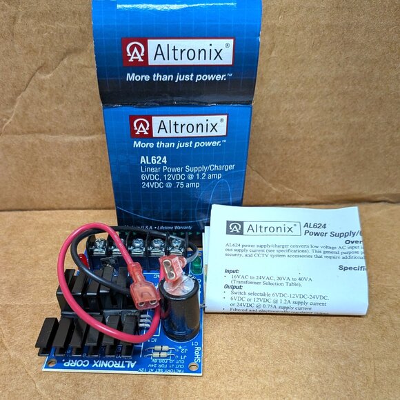 ALTRONIX AL624 LINEAR POWER SUPPLY/CHARGER 6VDC 12VDC @ 1.2 AMP 24VDC @ .75 AMP - Picture 4 of 4
